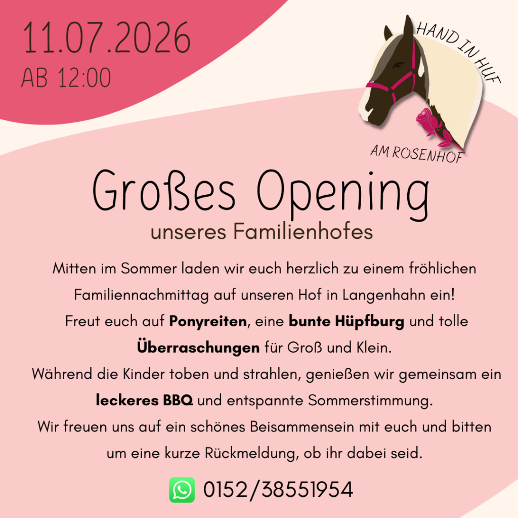 Große Eröffnung des Familienhofes Rosenhof in Langenhahn im Westerwald 2026
