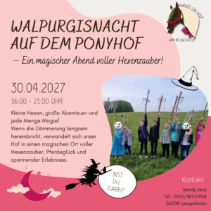 Walpurgisnacht auf dem Ponyhof - 30.04.2027